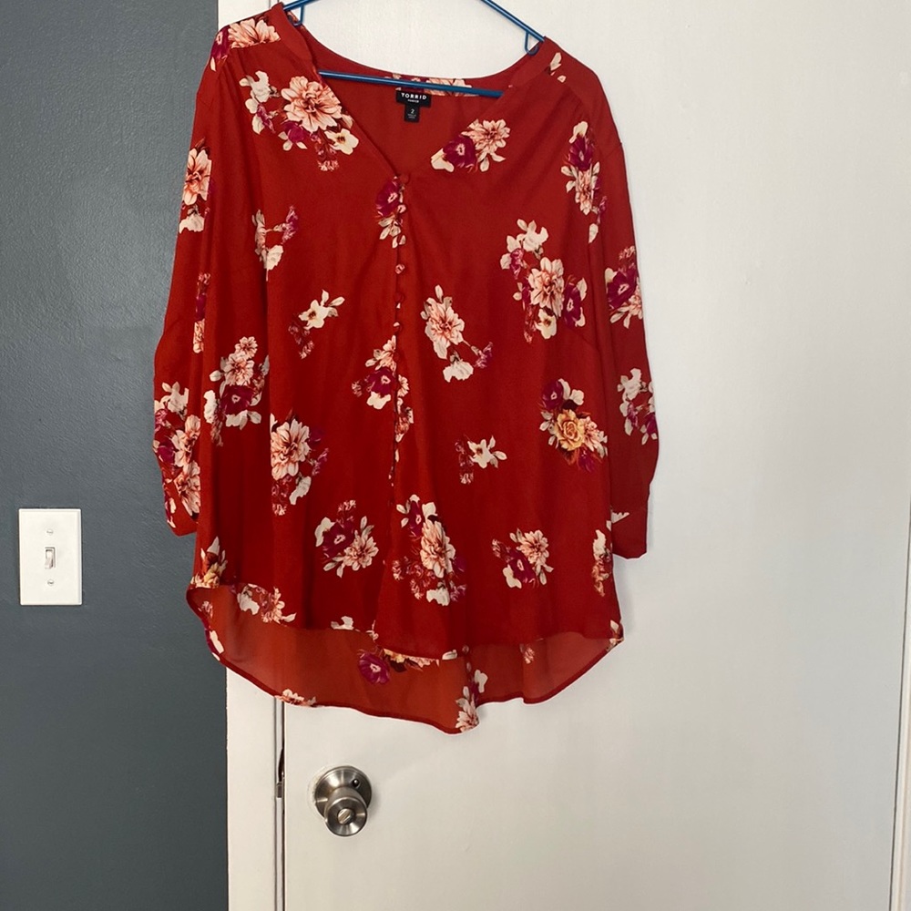 Burnt orange blouse